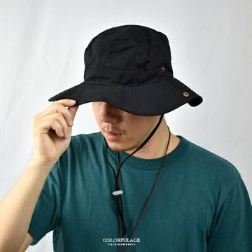 漁夫帽 素面復古拉繩牛仔帽【NHD58】