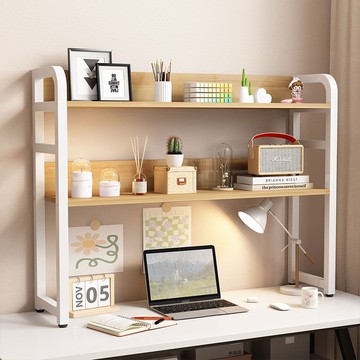 電腦桌上方置物架宿舍辦公桌收納架隔板可調節ins風桌面雙層書架