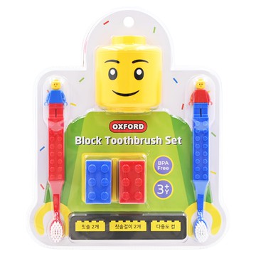 OXFORD TOY 樂高牙刷組 牙刷2入 + 牙刷架2入 + 漱口杯  1組