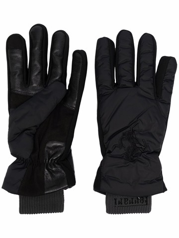 Ferrari - Prancing Horse touchscreen gloves - unisex - Polypropylene/Wool/Polyamide/Polyamide/Leather - M - Black