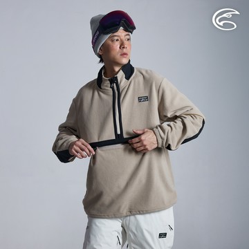 ADISI 男Super Soft抗起球寬鬆版半門襟保暖衣 AL2521076 石卡