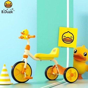 B.Duck小黃鴨兒童三輪車腳踏車1-6歲寶寶遛娃車三輪自行車腳蹬車