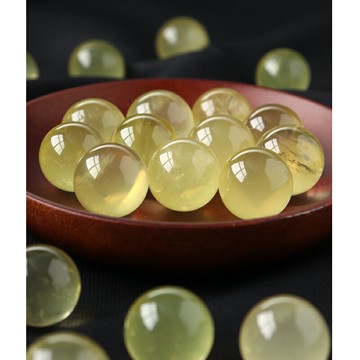 天然白黃水晶小球原石礦石標本單珠寶石球吊墜擺件七星陣書桌擺件