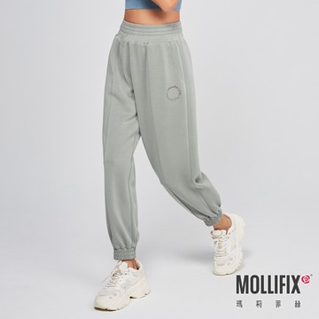 Mollifix 瑪莉菲絲 輕盈空氣層運動縮口長褲、瑜珈服、Legging (灰霧綠)