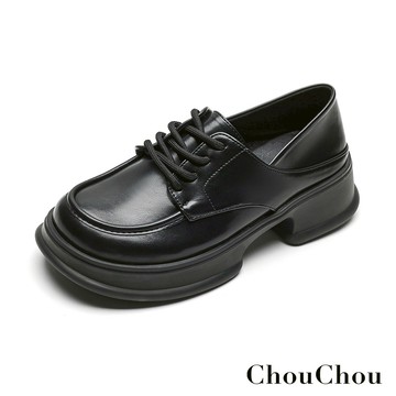 【ChouChou】學院風增高厚底德比鞋-黑 CH2016