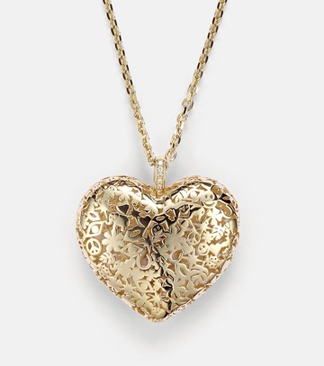 Sydney Evan Puffy Icon Wallpaper Heart 14kt gold necklace with diamonds
