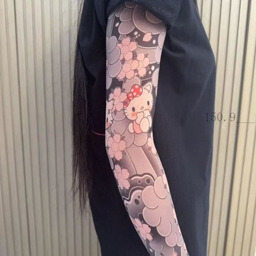 🌟臺灣出貨🌟小紅書同款【超薄無痕】戶外冰袖花臂紋身防嗮防紫外線袖套女通用 刺青袖套 防曬袖套 紋身袖套 涼感袖套 冰