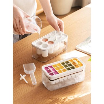 冰格模具冷凍冰塊神器家用硅膠帶蓋儲冰盒大容量冰箱制冰盒冰棒盒