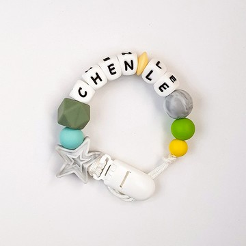 CHEN LE 大理石星星 奶嘴鍊夾 / 客製化奶嘴鏈 可套香草奶嘴 (27c