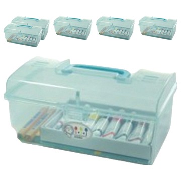 JUSKU 佳斯捷 小旅行家置物箱/收納盒/置物盒/工具箱  17.8 x 10.2 x 8cm  藍色  6個