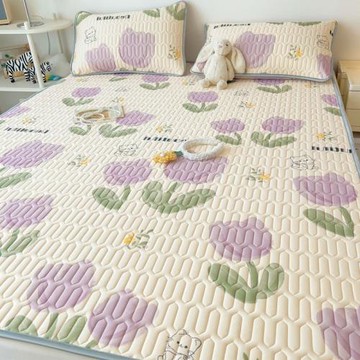 夏季乳膠涼席2025新款可機洗冰絲席三件套學生宿舍單人床夏天席子