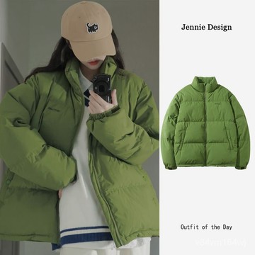 【優選好物】綠色羽絨棉服女鼕短款2022年小個子ins潮韓版寬鬆輕薄麵包服棉衣jioyh PW2N