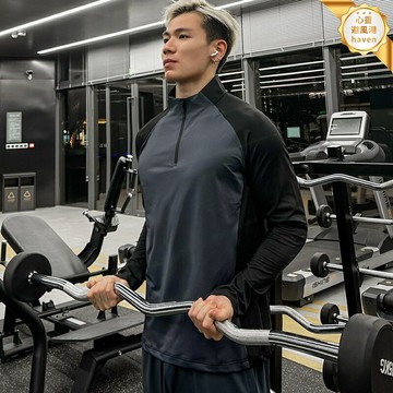 【破冰速幹】籃球訓練服 健身衛衣 運動長袖 速乾衣 訓練服 加絨保暖 半拉鍊設計 美式寬鬆 冬季室內外訓練