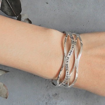 細浪手鐲 / 銀色 B007