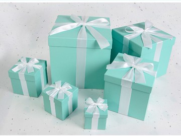 正方體拍照道具藍色禮品盒主題道具婚紗影樓街拍樣片英倫套裝禮盒