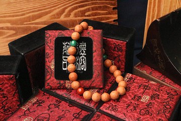 尼泊爾正統鳳眼菩提手持念珠 14mm 21顆 孔雀石 南紅瑪瑙 菩提子