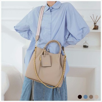 天藍小舖-韓版流蘇線條荔枝紋手提/斜背包-共4色-$1280【A03031936】