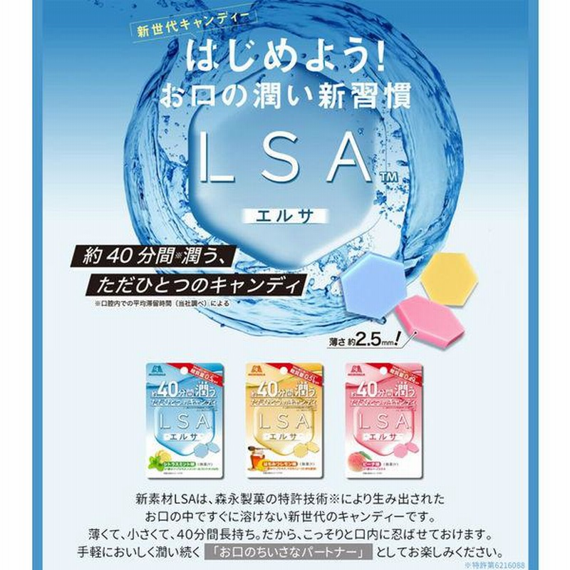 森永製菓 エルサ LSA 溶けにくい 飴 シトラスミント
