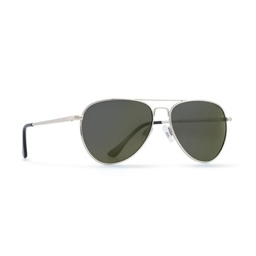 INVU 瑞士小臉經典飛行員款水銀黃偏光太陽眼鏡(白金) T1803A