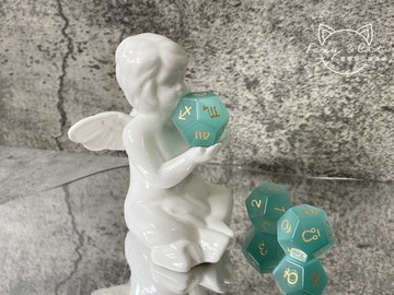 【綠貓眼石。占星骰子】 消磁石、收納袋、自學電子檔、收納盒