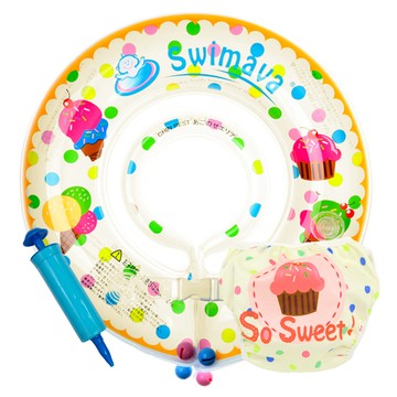 Swimava - G1+S1 脖圈/泳褲組-雪糕-1-18個月，13kg以內/泳褲:8-14kg
