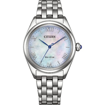 CITIZEN 星辰 L系列 珍珠貝光動能大三針女錶 EM1140-80D