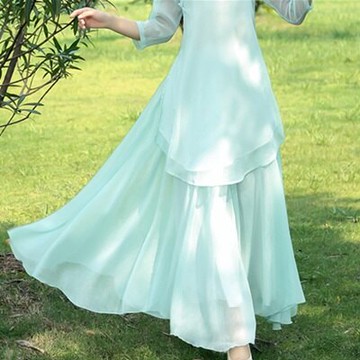 中長裙民族風裙子-仙女飄逸大擺文藝女裝4色73mo1【獨家進口】【米蘭精品】