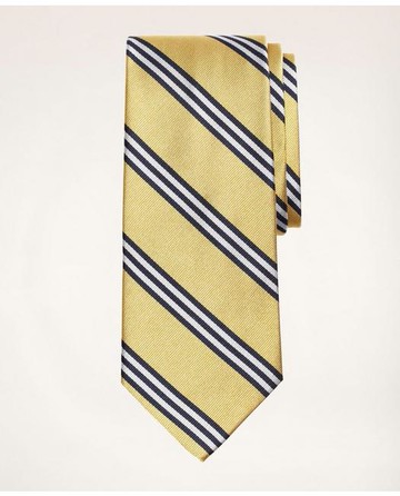 Brooks Brothers Men's Rep Tie | Gold/Navy | Size Regular