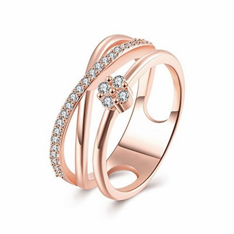 Rockyu ジュエリー レディース リング 18k キラキラ 指輪 ピンクゴールドリング 通販 Lineポイント最大get Lineショッピング