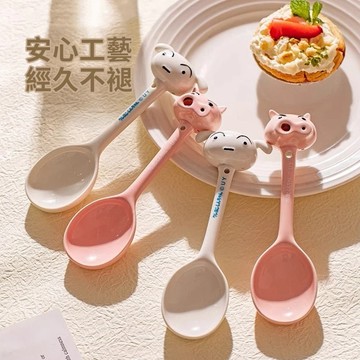 超級可愛!【遊戲家】蠟筆小新小白左衛門大頭造型湯匙-小白/左衛門