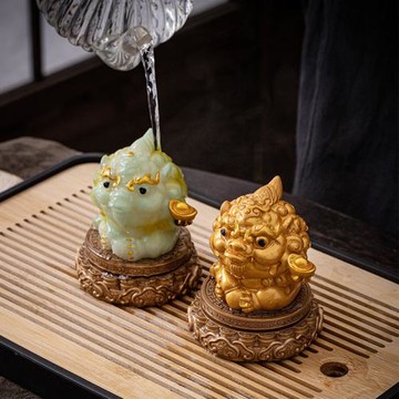珉玥瑤丨時來運轉貔貅變色茶寵擺件招財茶桌茶臺可養茶具精品茶玩
