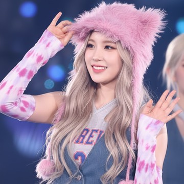 【梨花HaNA】IU知恩演唱會同款 星星貓耳針織粉紅毛帽帶垂飾 K POP氛圍感