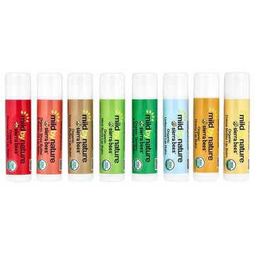 Mild By Nature, Sierra Bees™，有機潤唇膏，多種香型，8 支，每支 0.15 盎司（4.25 克）