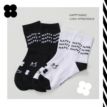 襪子 HAPPY MIND 貓狗 黑/白 iii sum+ × ChangeTone聯名襪款
