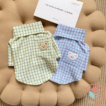 【CUBE】 熊熊襯衫 寵物衣服 狗衣服 貓衣服 比熊 哈士奇 米克斯 黃金獵犬 柴犬 柯基 貴賓 馬爾濟斯