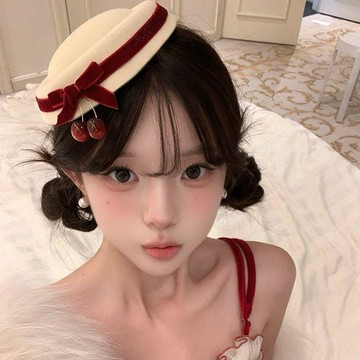 2027🎄🎁 聖誕節氛圍蝴蝶結櫻桃小禮帽聖誕帽子髮飾頭飾髮夾髮卡飾品裝扮