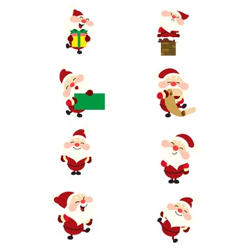 聖誕老公公牆貼 Set 8  30 x 20cm