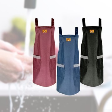 熊圓二口袋防水圍裙-72x78cm-4件