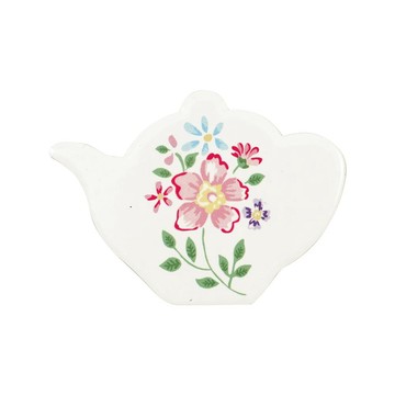 WUZ 丹麥GreenGate Columbine white 茶壺造型磁鐵4入組