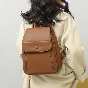 超火的軟皮韓系雙肩包百搭旅行女式背包2025新款簡約流行女生包包