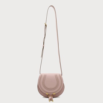 Chloé Rose Leather Saddle Marcie Crossbody Bag