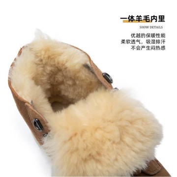 HOZ后街女鞋冬季新款馬丁靴女鞋羊毛內里加絨加厚雪地靴百搭短靴