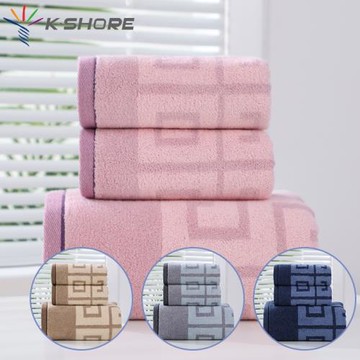 金號純棉家用成人男女洗澡浴巾毛巾方巾三件套全棉加厚情侶裹巾