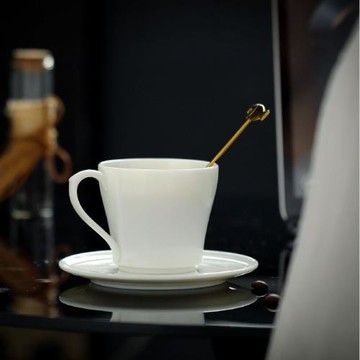 批發白瓷咖啡杯陶瓷拿鐵咖啡杯碟拉花下午茶杯子蛋杯帶手柄帶底碟