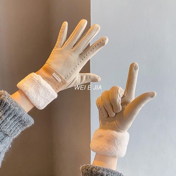 保暖手套女生 加厚防寒手套 可觸屏 防風戶外手套 分指手套 騎車手套 手套【唯家】
