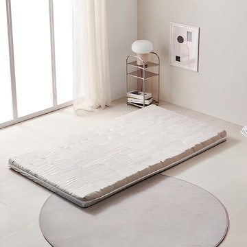 HOME JOBS 9區睡眠折疊式薄墊 + 組合帶套裝  奶油米色  單人加大  5cm