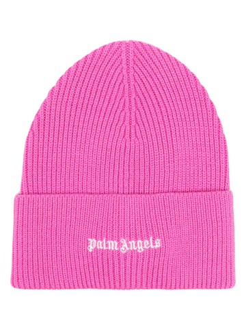 Palm Angels - logo-embroidered wool-blend beanie - women - Wool/Polyester/Acrylic - One Size - Pink