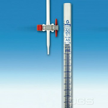 《witeg》滴定管AS級 TF栓 Buret, Class AS PTFE Stopcock Schellbach