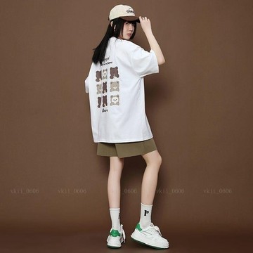 【韓版中大尺碼女裝】加大尺碼女生休閒套裝 寬鬆運動套裝 150公斤內可穿 顯瘦大尺碼夏季新款短袖短褲套裝女炸 vk2