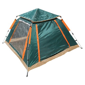 OMYCAR 戶外露營全自動秒開帳 防風帳篷 3秒速開 全景式視野 3窗2門超透氣 附收納袋  軍綠色  3~4人